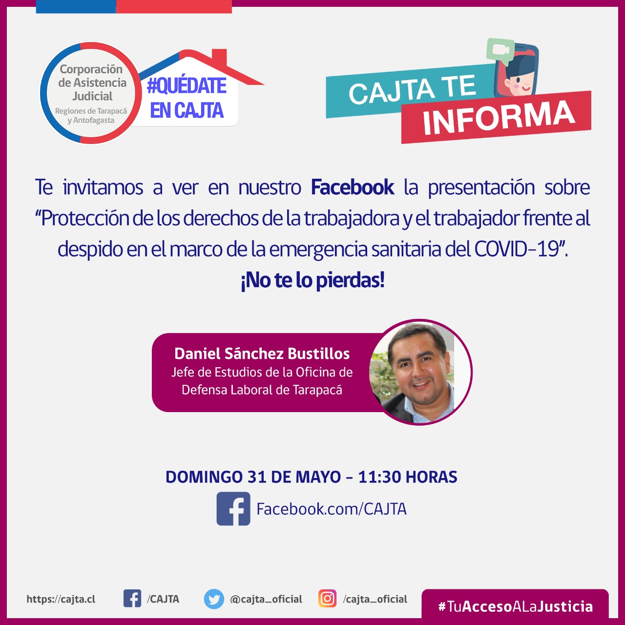 Oficina de Defensa Laboral de Tarapacá abordara el tema del despido