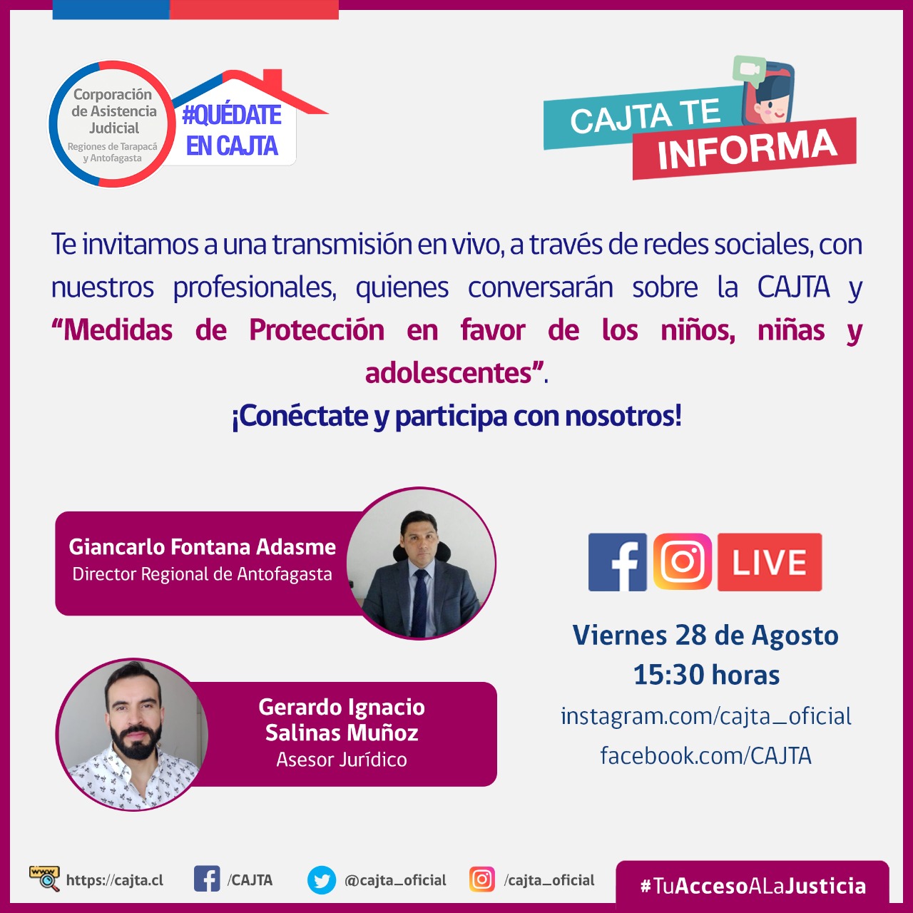 Le invitamos a nuestro Instagram Live