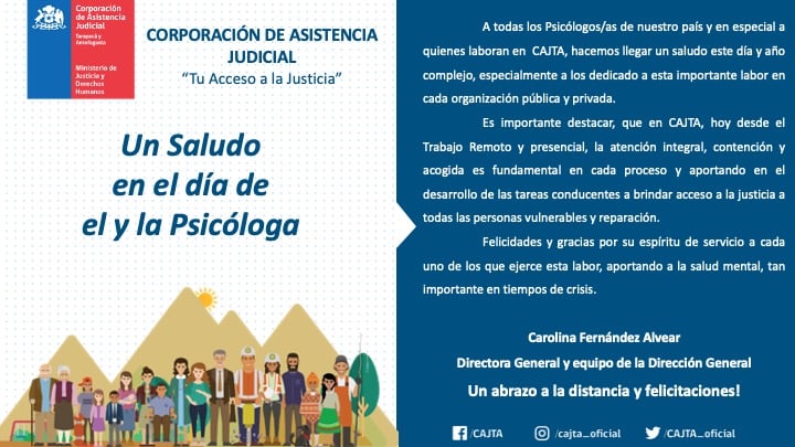 Saludo en el día de el y la Psicóloga