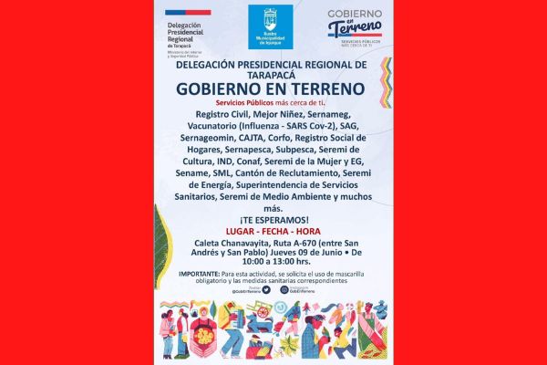 TE INVITAMOS AL GOBIERNO EN TERRENO EN CALETA CHANAVAYITA